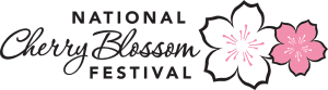 National Cherry Blossom Festival logo with two flowers on the right side